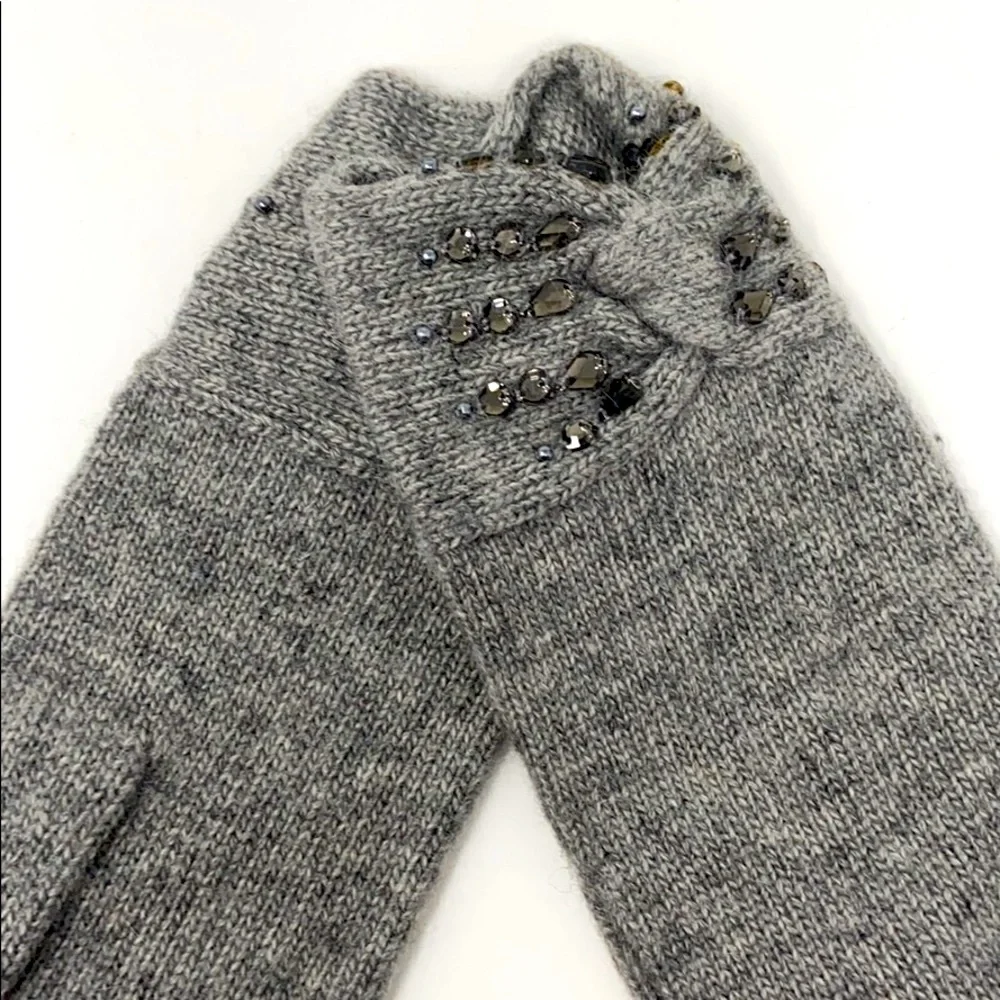 Portolano gray Cashmere-Wool Tech Gloves Touchscreen One Size Luxury NWT
